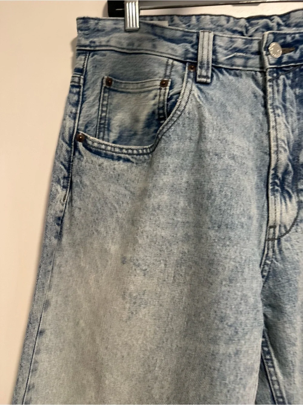 NWOT Zara Barrel Wide Leg Denim Sz:32 Light Wash Jeans Blue High Rise Streetwear